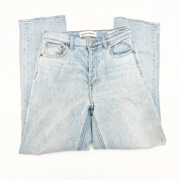 Denim Forum The Arlo High Rise Straight Light Wash Denim Jeans Size 28L x 26 - Picture 6 of 8